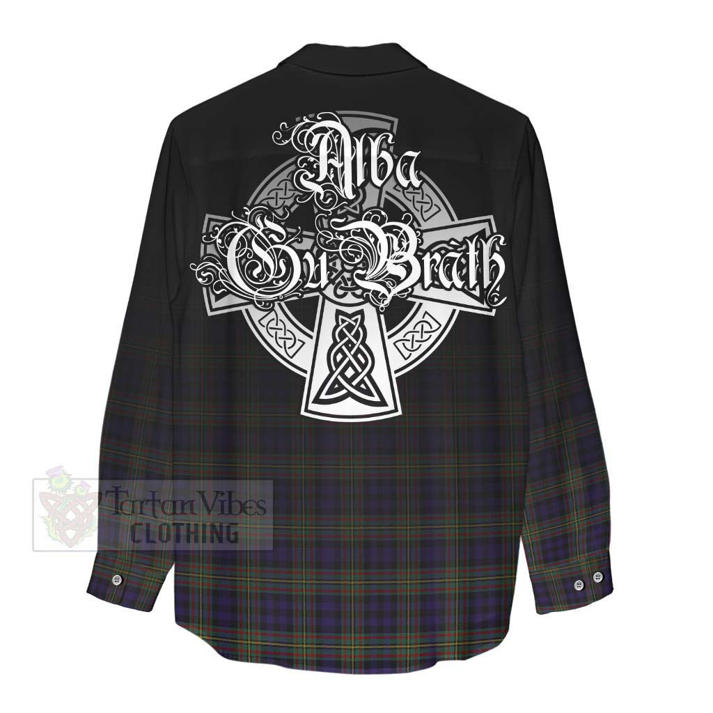Tartan Vibes Clothing MacLellan (McLellan) Tartan Women's Casual Shirt Featuring Alba Gu Brath Family Crest Celtic Inspired