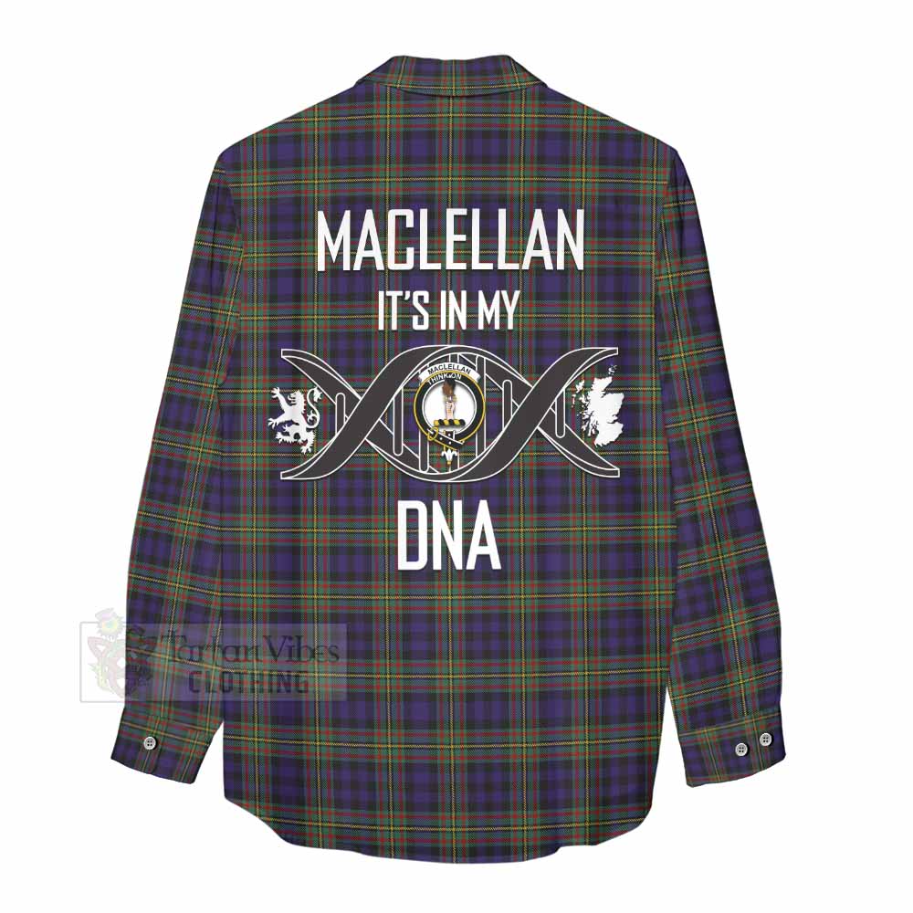 Tartan Vibes Clothing MacLellan (McLellan) Tartan Women's Casual Shirt with Family Crest DNA In Me Style