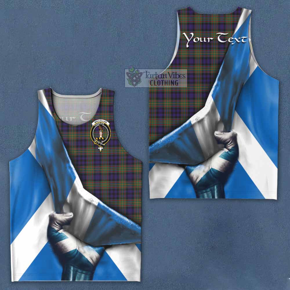 Tartan Vibes Clothing MacLellan (McLellan) Tartan Men's Tank Top with Family Crest Scotland Patriotic Style
