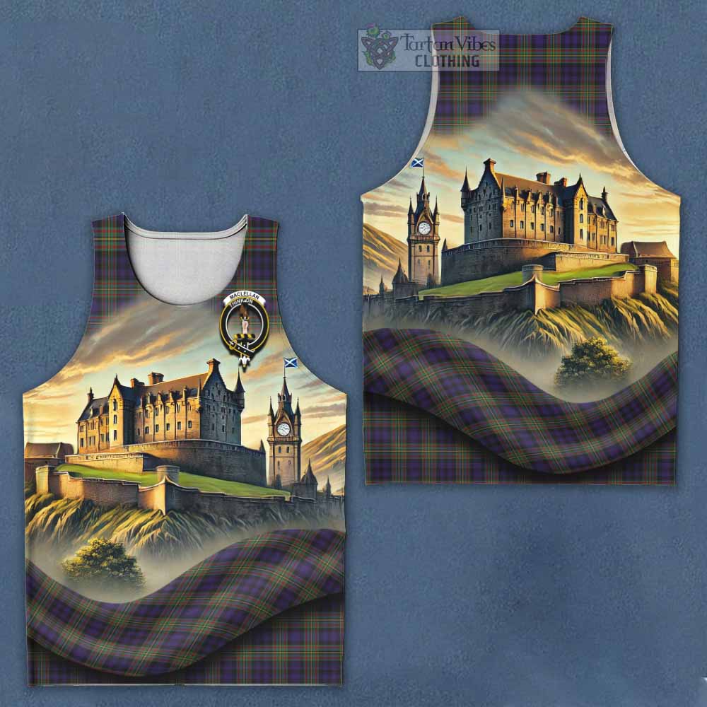 Tartan Vibes Clothing MacLellan (McLellan) Tartan Family Crest Men's Tank Top with Scottish Ancient Castle Style