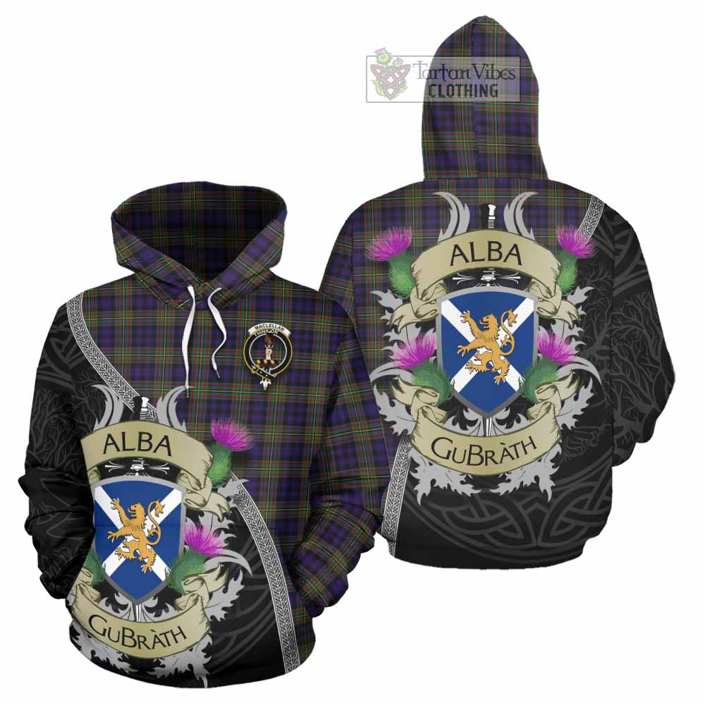 Tartan Vibes Clothing MacLellan (McLellan) Tartan Family Crest Hoodie Lion Rampant Royal Thistle Shield Celtic Inspired
