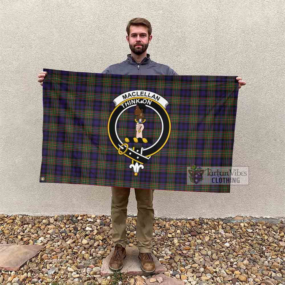 Tartan Vibes Clothing MacLellan (McLellan) Tartan House Flag with Family Crest