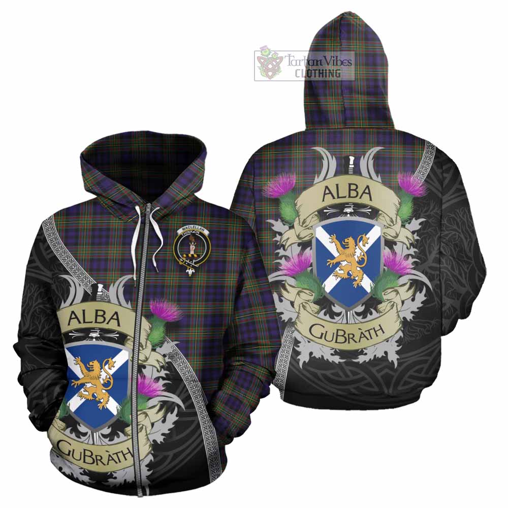 Tartan Vibes Clothing MacLellan (McLellan) Tartan Family Crest Hoodie Lion Rampant Royal Thistle Shield Celtic Inspired