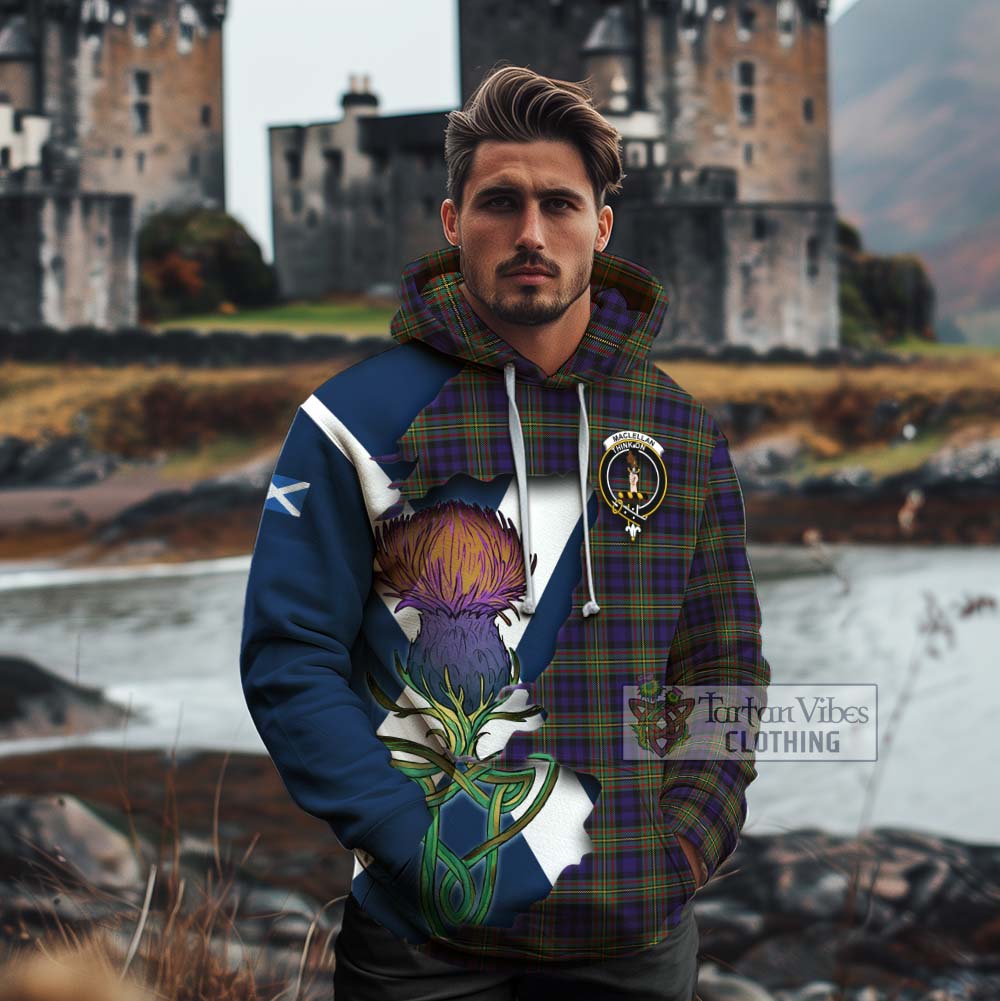 Tartan Vibes Clothing MacLellan (McLellan) Tartan Family Crest Cotton Hoodie Scottish Thistle Celtic Inspired