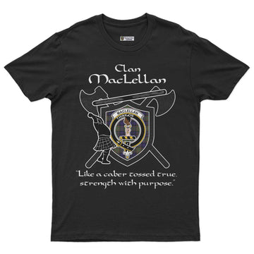 MacLellan (McLellan) Clan Crest Highland Game T Shirt Strength With Purpose Style - Tartan Vibes Clothing