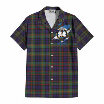 MacLellan (McLellan) Clan Crest In Me Tartan Cotton Hawaiian Shirt Scotland Flag Style