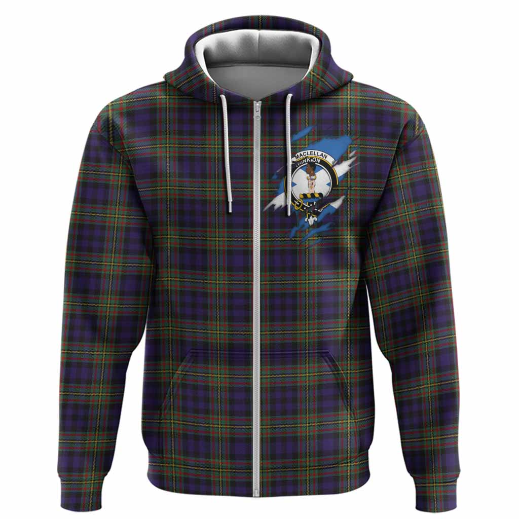 MacLellan (McLellan) Clan Crest In Me Tartan Hoodie Scotland Flag Style
