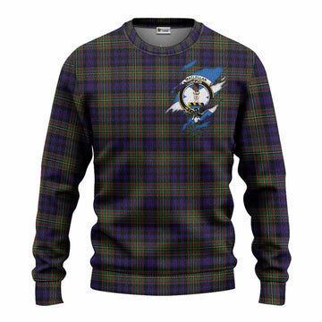 MacLellan (McLellan) Clan Crest In Me Tartan Knitted Sweater Scotland Flag Style