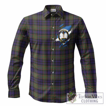 MacLellan (McLellan) Clan Crest In Me Tartan Long Sleeve Button Shirts Scotland Flag Style