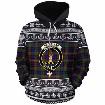 MacLellan (McLellan) Clan Tartan Christmas Cotton Hoodie with Family Crest