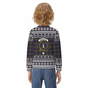MacLellan (McLellan) Clan Tartan Christmas Kid Ugly Sweatshirt with Family Crest