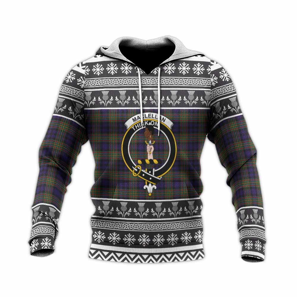 MacLellan (McLellan) Clan Tartan Christmas Knitted Hoodie with Family Crest - Tartan Vibes Clothing