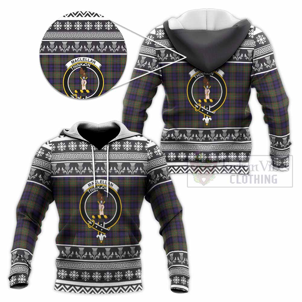 MacLellan (McLellan) Clan Tartan Christmas Knitted Hoodie with Family Crest - Tartan Vibes Clothing