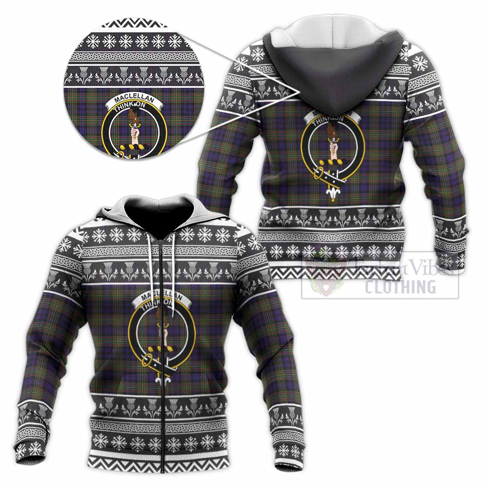 MacLellan (McLellan) Clan Tartan Christmas Knitted Hoodie with Family Crest - Tartan Vibes Clothing
