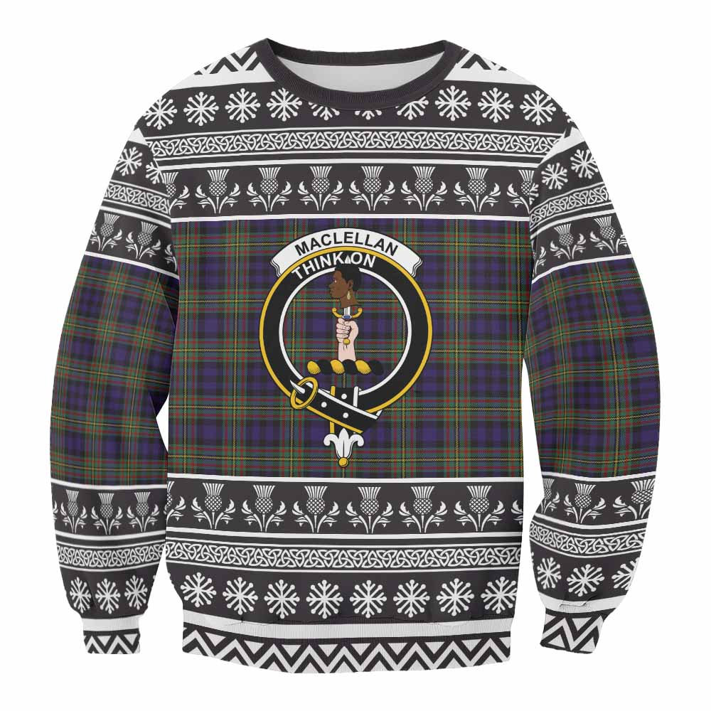 MacLellan (McLellan) Clan Tartan Christmas Sweatshirt with Family Crest - Tartan Vibes Clothing