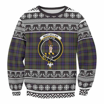 MacLellan (McLellan) Clan Tartan Christmas Sweatshirt with Family Crest