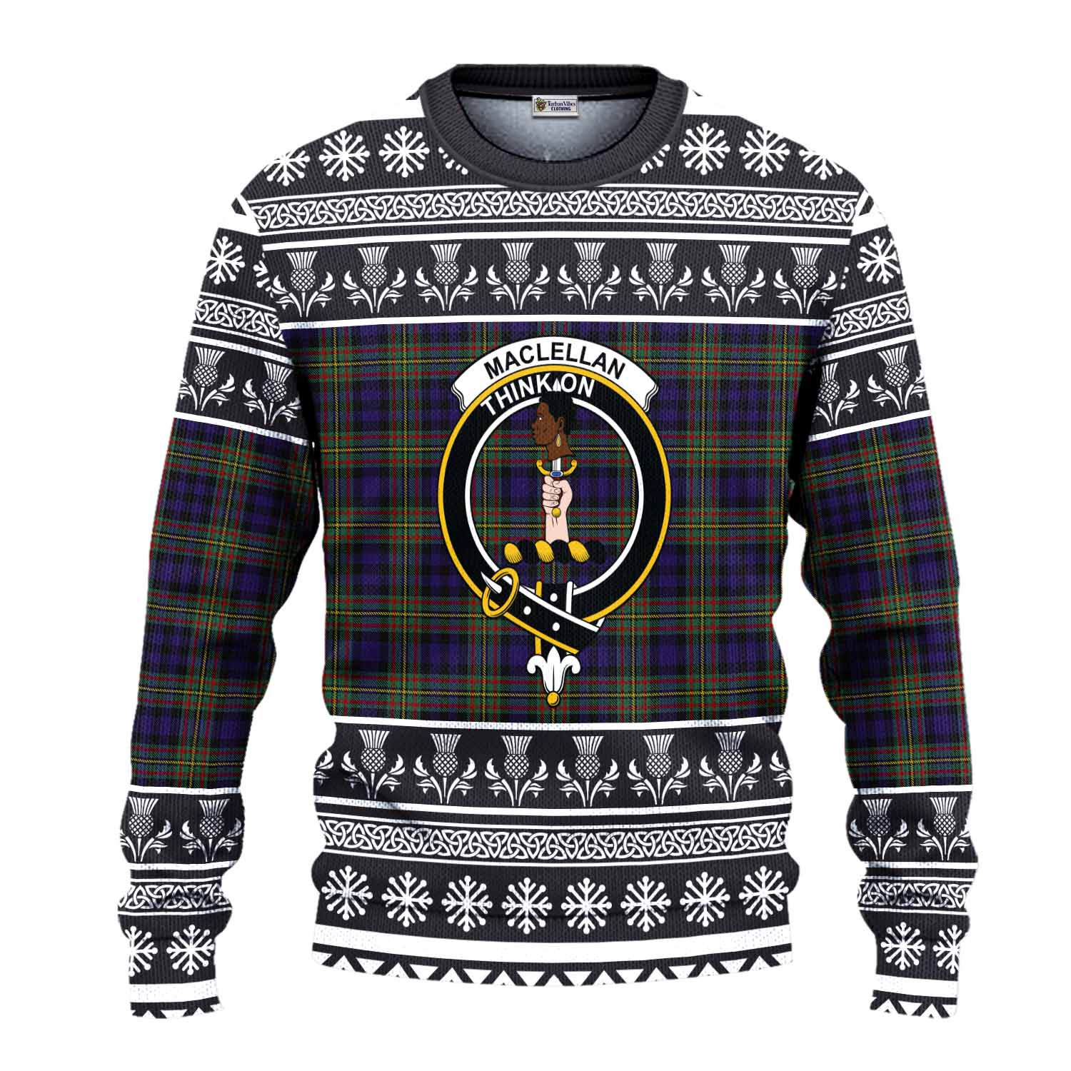 MacLellan (McLellan) Clan Tartan Christmas Ugly Sweater with Family Crest - Tartan Vibes Clothing