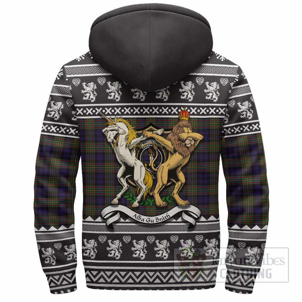MacLellan (McLellan) Clan Tartan Crest Christmas Fleece Hoodie Coat of Arms Funny Style - Tartan Vibes Clothing