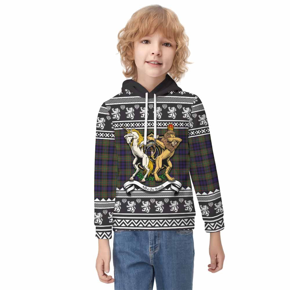 MacLellan (McLellan) Clan Tartan Crest Christmas Kid Hoodie Coat of Arms Funny Style - Tartan Vibes Clothing