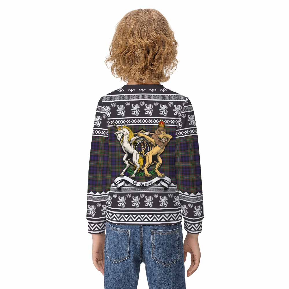MacLellan (McLellan) Clan Tartan Crest Christmas Kid Ugly Sweatshirt Coat of Arms Funny Style - Tartan Vibes Clothing