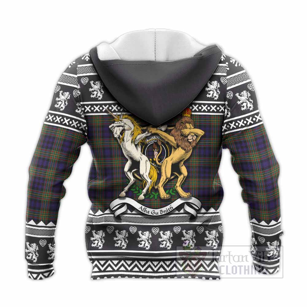 MacLellan (McLellan) Clan Tartan Crest Christmas Knitted Hoodie Coat of Arms Funny Style - Tartan Vibes Clothing