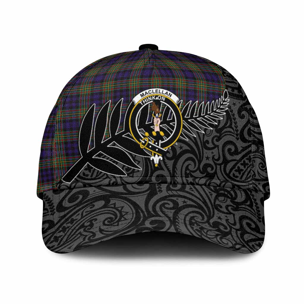 MacLellan (McLellan) Crest Tartan Classic Cap with New Zealand Silver Fern Half Style