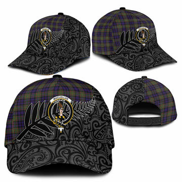 MacLellan (McLellan) Crest Tartan Classic Cap with New Zealand Silver Fern Half Style