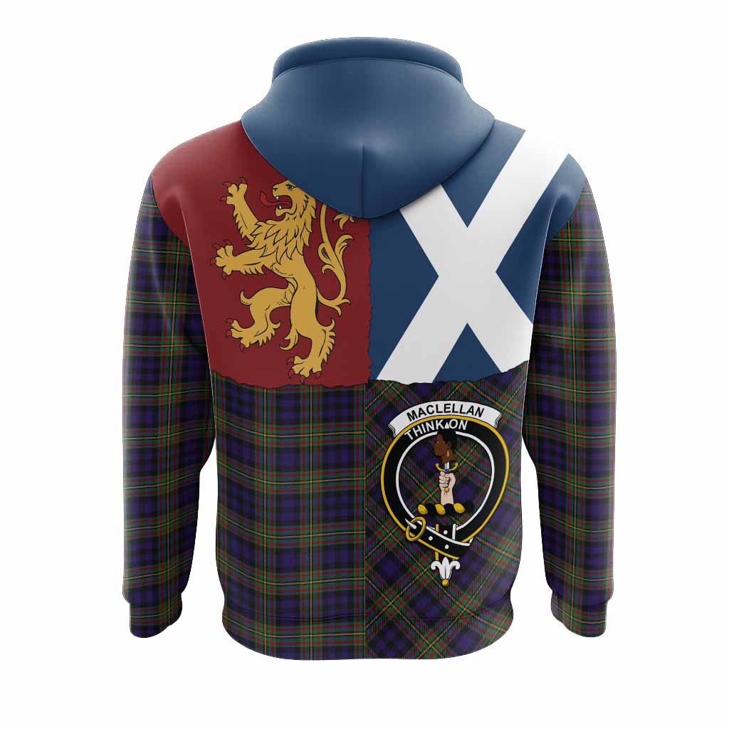 MacLellan (McLellan) Crest Tartan Hoodie with Lion Rampant Saltire Style