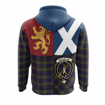 MacLellan (McLellan) Crest Tartan Hoodie with Lion Rampant Saltire Style