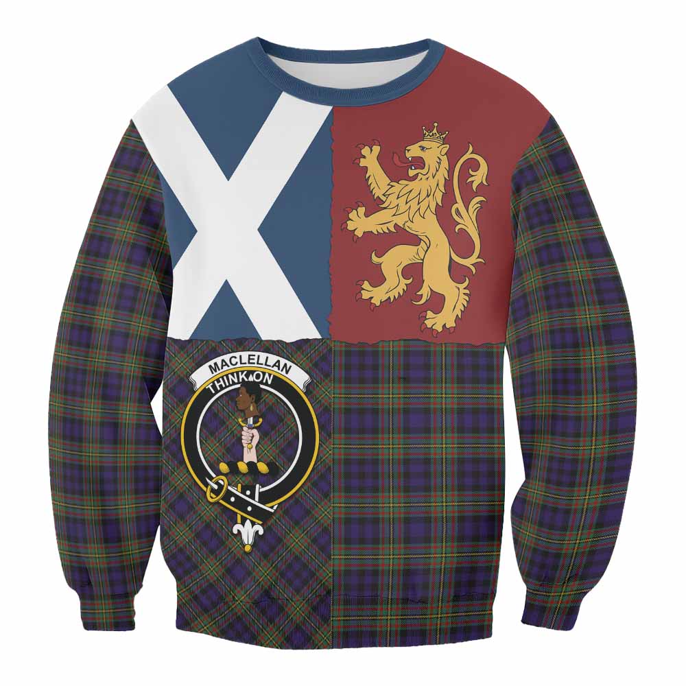 MacLellan (McLellan) Crest Tartan Sweatshirt with Lion Rampant Saltire Style