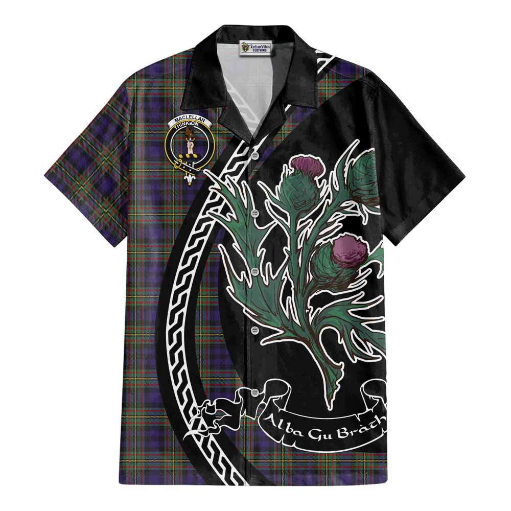 MacLellan (McLellan) Family Crest Tartan Cotton Hawaiian Shirt Alba Thistle Inspired - Tartan Vibes Clothing