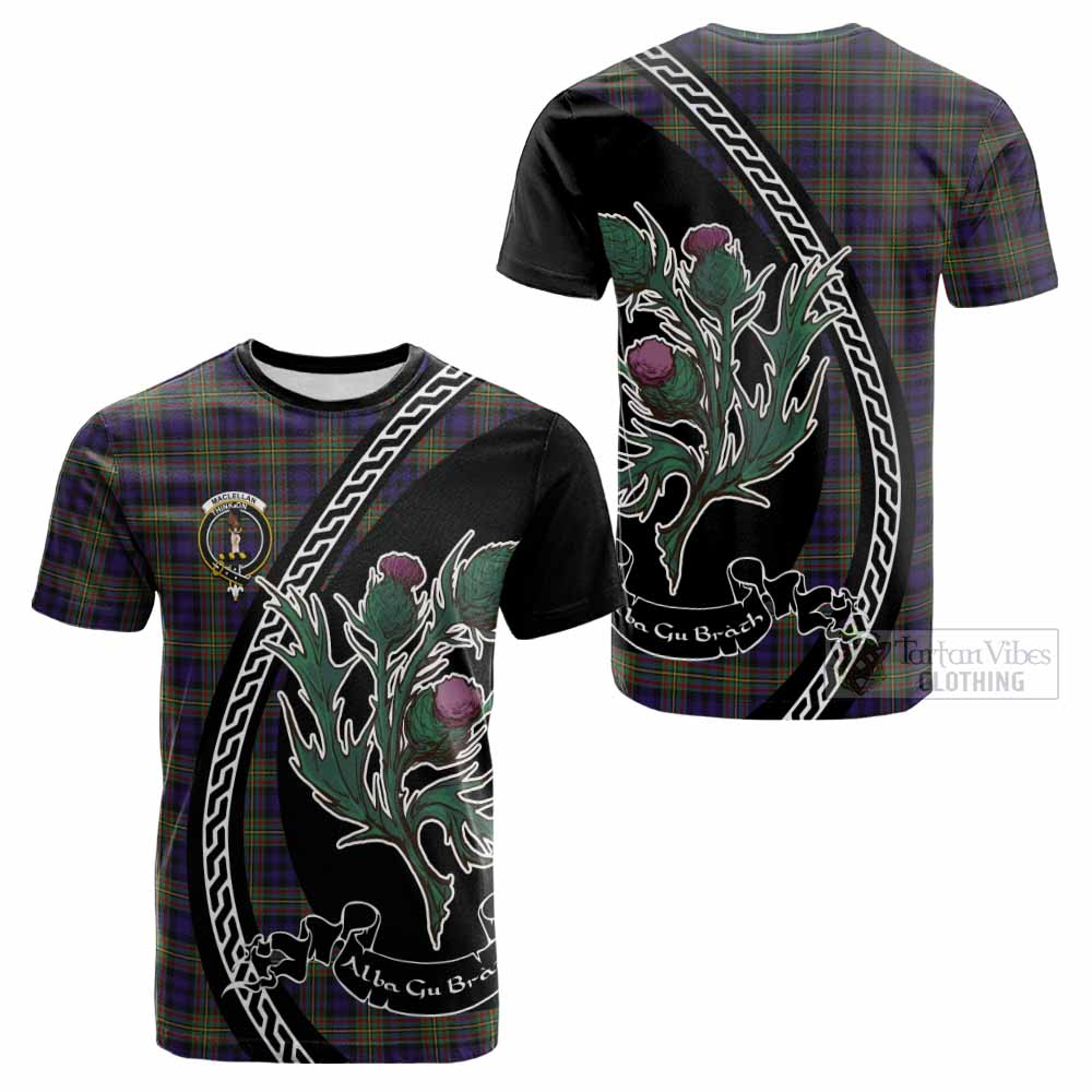 MacLellan (McLellan) Family Crest Tartan Cotton T-shirt Alba Thistle Inspired - Tartan Vibes Clothing