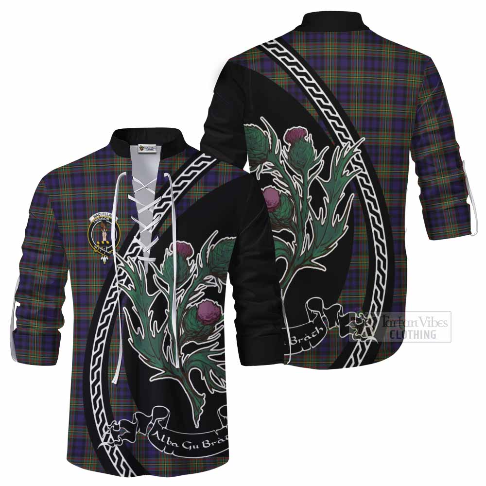 MacLellan (McLellan) Family Crest Tartan Ghillie Shirt Alba Thistle Inspired - Tartan Vibes Clothing