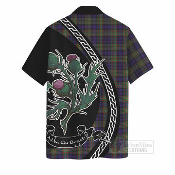 MacLellan (McLellan) Family Crest Tartan Hawaiian Shirt Alba Thistle Inspired