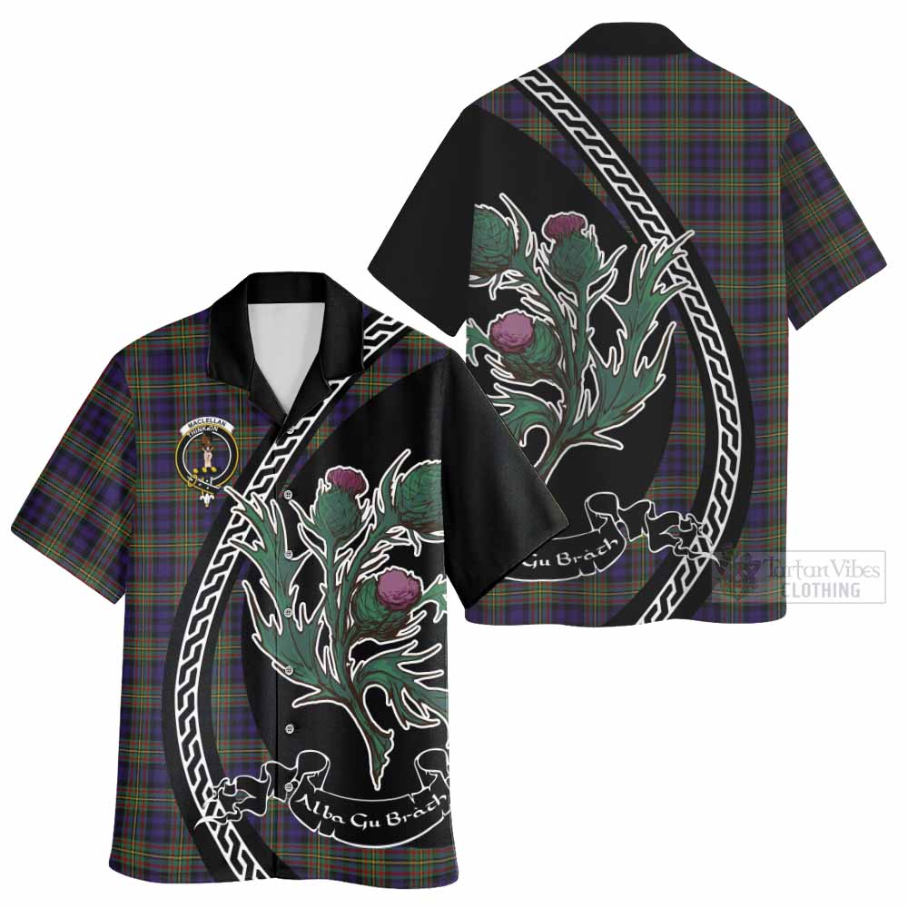 MacLellan (McLellan) Family Crest Tartan Hawaiian Shirt Alba Thistle Inspired - Tartan Vibes Clothing