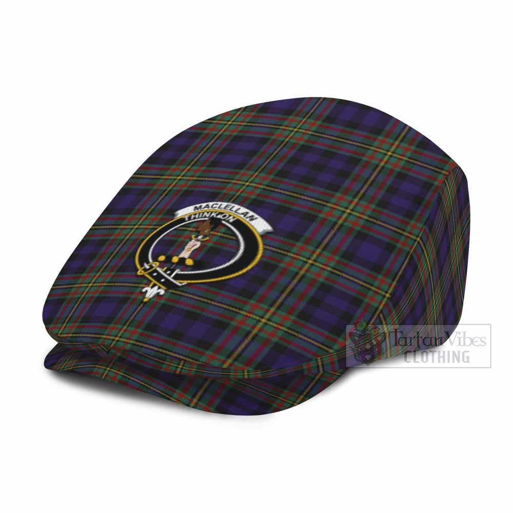 MacLellan (McLellan) Family Crest Tartan Jeff Cap, Tartan Flat Cap