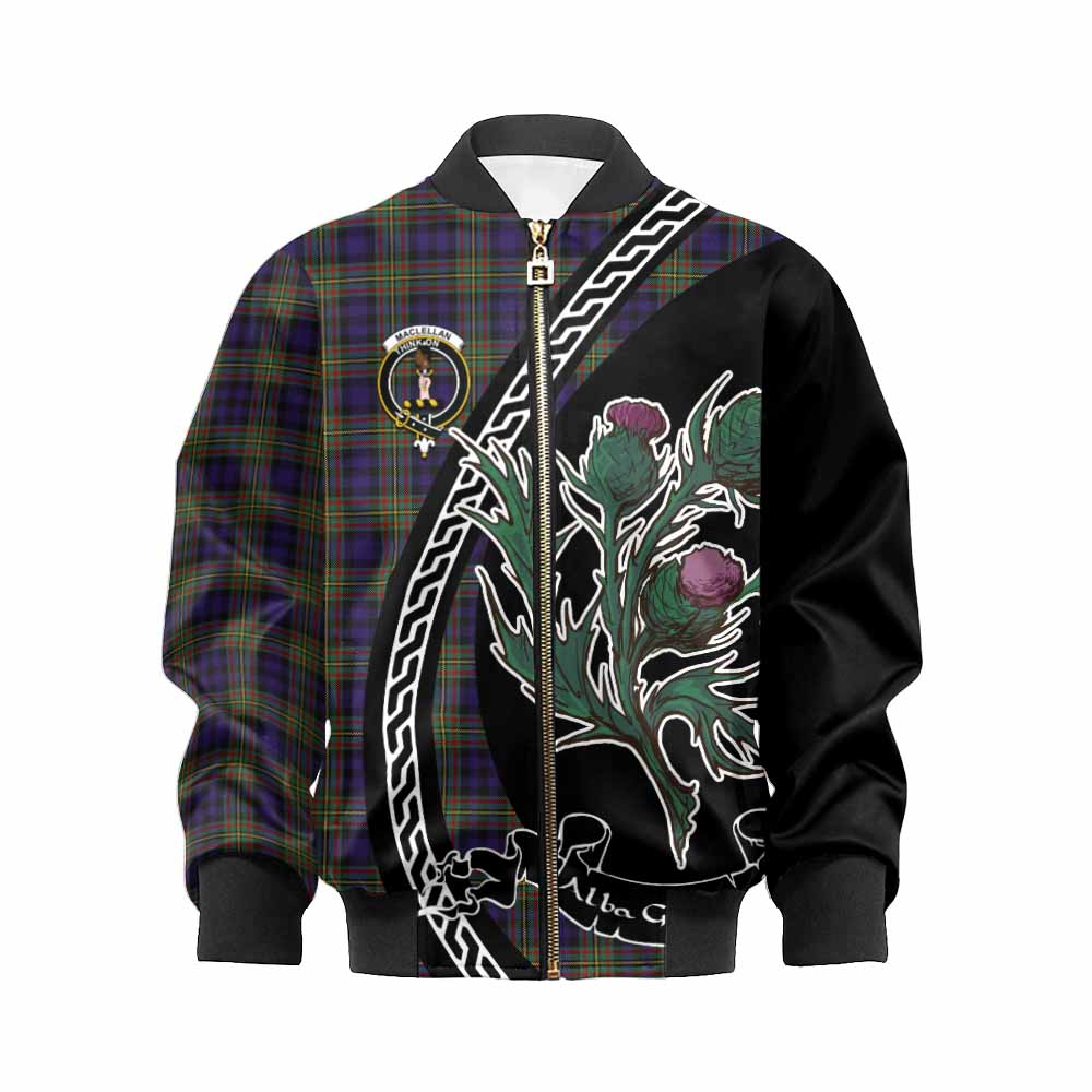 MacLellan (McLellan) Family Crest Tartan Kid Bomber Jacket Alba Thistle Inspired - Tartan Vibes Clothing