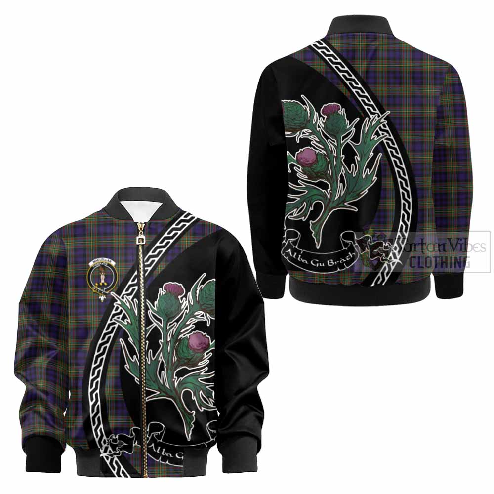 MacLellan (McLellan) Family Crest Tartan Kid Bomber Jacket Alba Thistle Inspired - Tartan Vibes Clothing