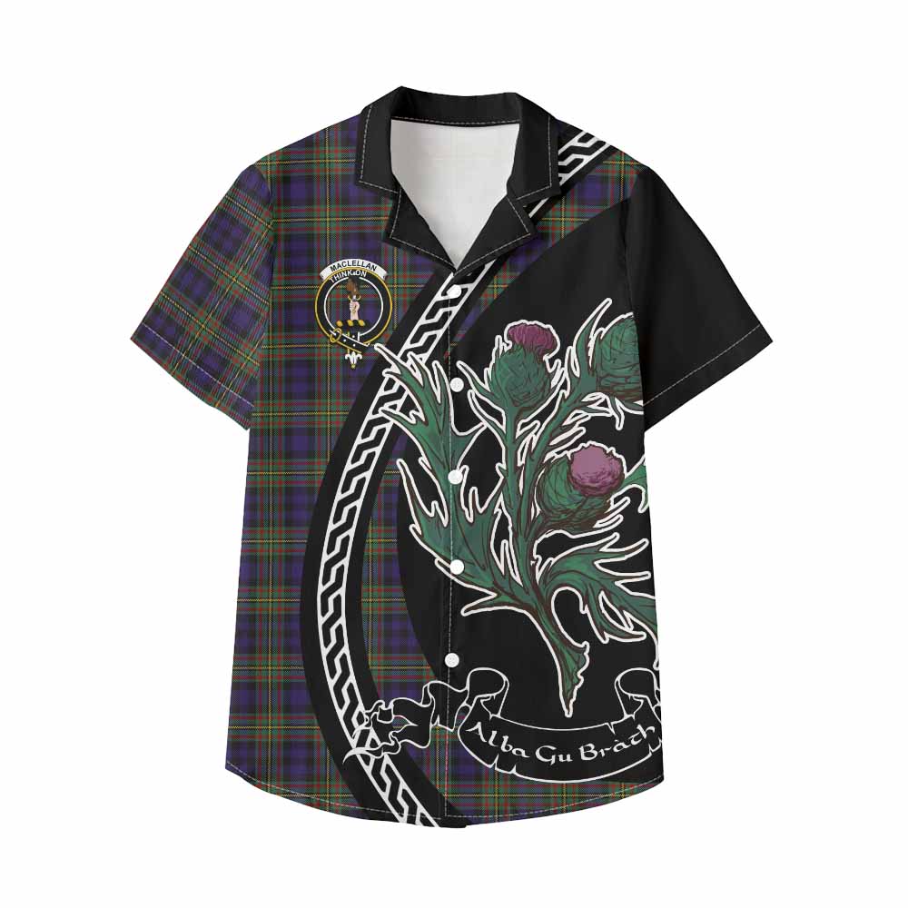 MacLellan (McLellan) Family Crest Tartan Kid Hawaiian Shirt Alba Thistle Inspired - Tartan Vibes Clothing