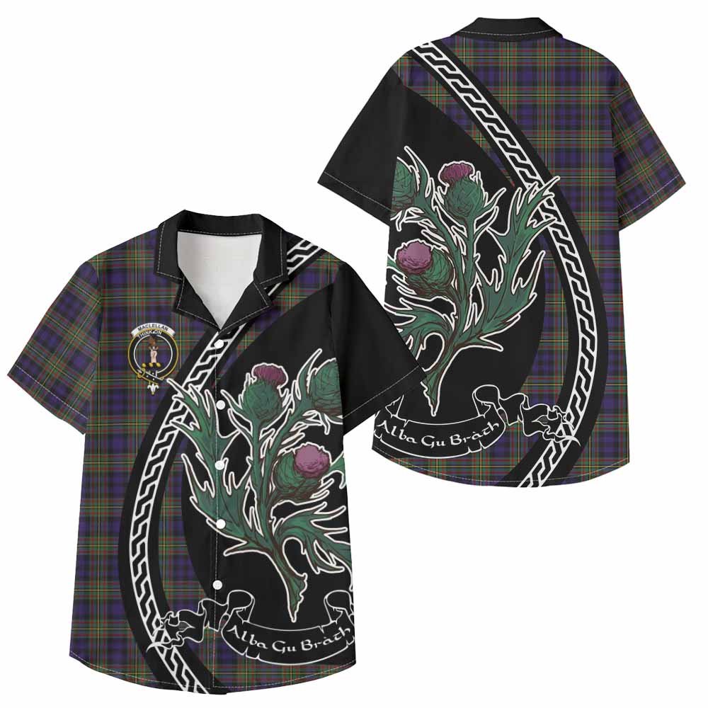 MacLellan (McLellan) Family Crest Tartan Kid Hawaiian Shirt Alba Thistle Inspired - Tartan Vibes Clothing