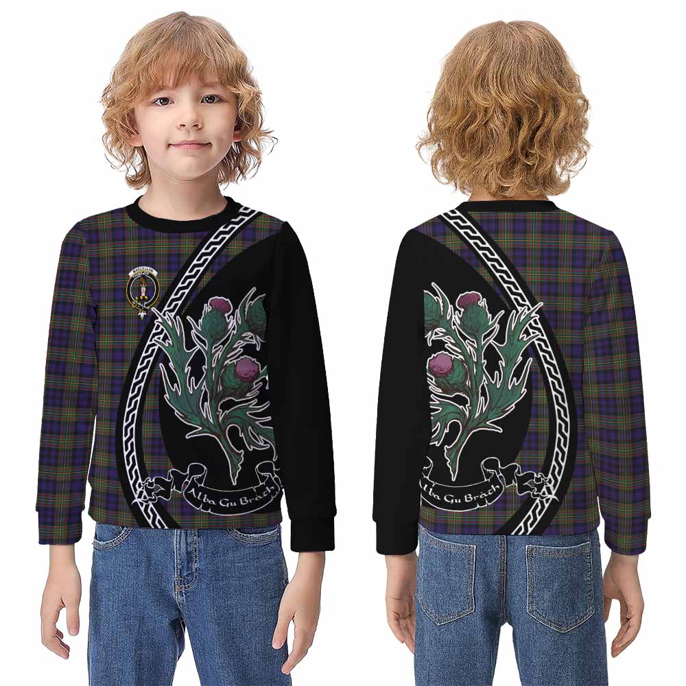 MacLellan (McLellan) Family Crest Tartan Kid Knitted Sweatshirt Alba Thistle Inspired - Tartan Vibes Clothing