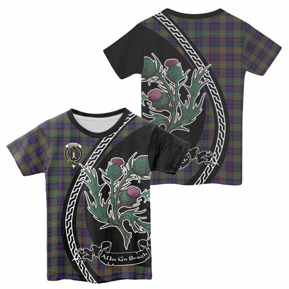 MacLellan (McLellan) Family Crest Tartan Kid T-shirt Alba Thistle Inspired - Tartan Vibes Clothing