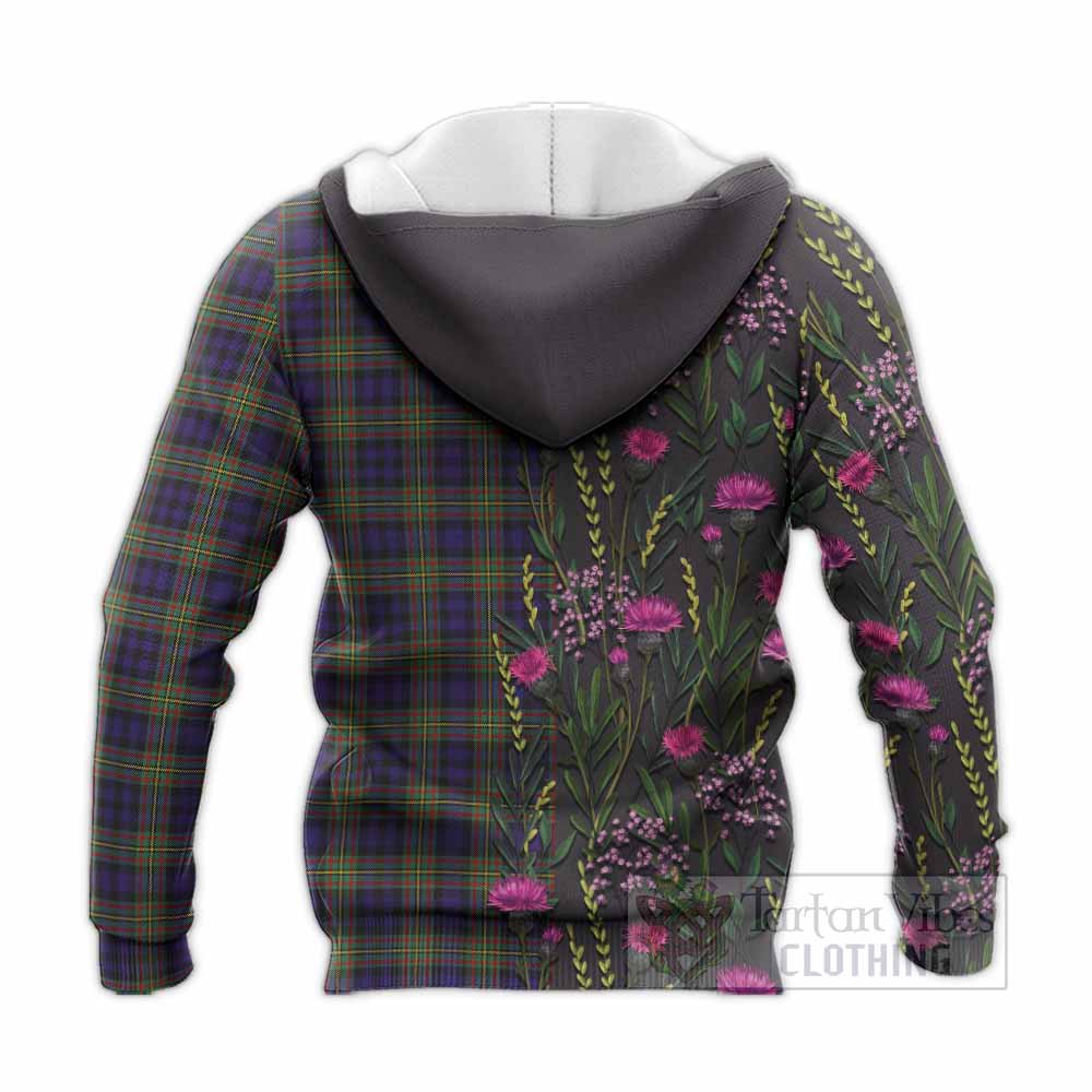 MacLellan (McLellan) Family Crest Tartan Knitted Hoodie Scottish Thistle Flower Pattern Half Style - Tartan Vibes Clothing