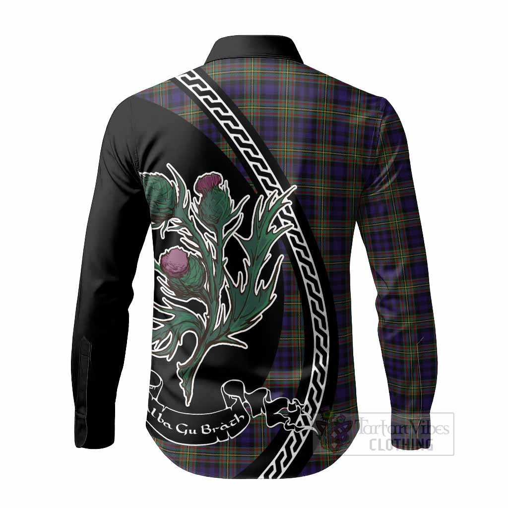 MacLellan (McLellan) Family Crest Tartan Long Sleeve Button Shirts Alba Thistle Inspired - Tartan Vibes Clothing