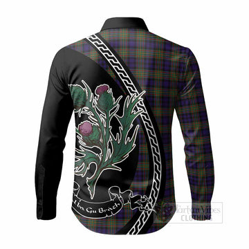 MacLellan (McLellan) Family Crest Tartan Long Sleeve Button Shirts Alba Thistle Inspired