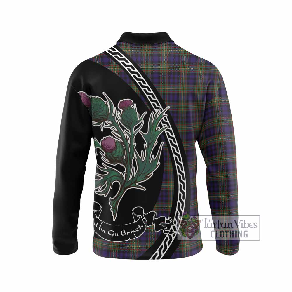 MacLellan (McLellan) Family Crest Tartan Long Sleeve Polo Shirt Alba Thistle Inspired - Tartan Vibes Clothing