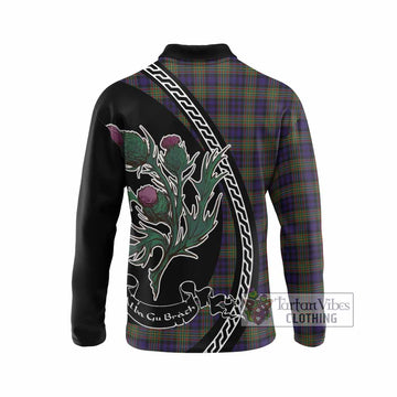 MacLellan (McLellan) Family Crest Tartan Long Sleeve Polo Shirt Alba Thistle Inspired