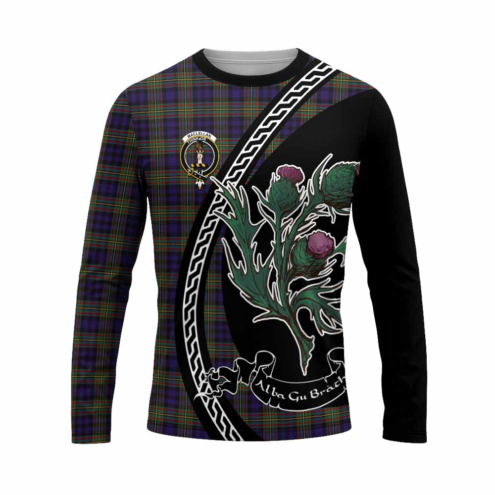 MacLellan (McLellan) Family Crest Tartan Long Sleeve T-Shirt Alba Thistle Inspired - Tartan Vibes Clothing