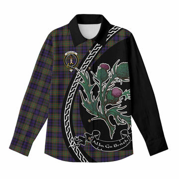 MacLellan (McLellan) Family Crest Tartan Women Casual Shirt Alba Thistle Inspired
