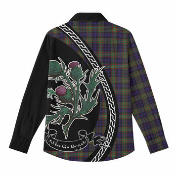 MacLellan (McLellan) Family Crest Tartan Women Casual Shirt Alba Thistle Inspired